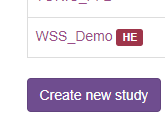 Create new study button