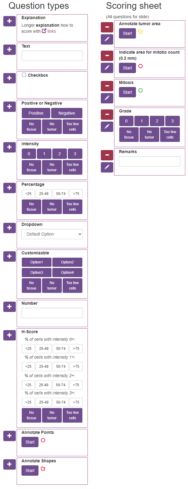 Scoring sheet editor