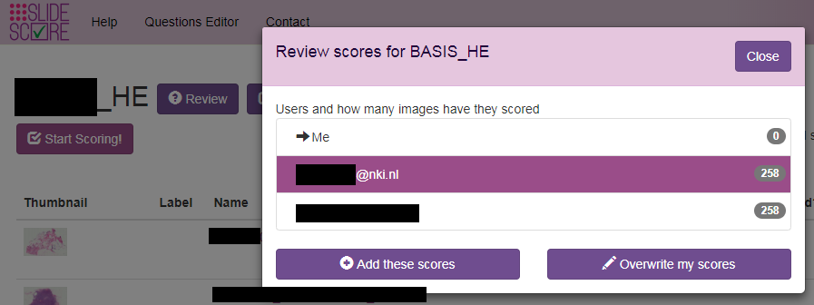 Score Review with WSIs